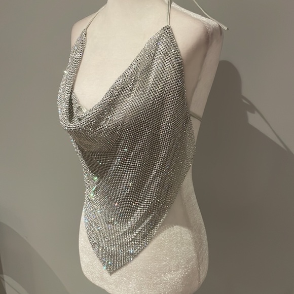 💎2000s inspired sparkle handkerchief top 💎 - Picture 3 of 8